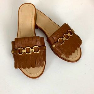 Kate Spade BRIE British Tan SLIDE SANDALS size 7